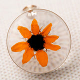 Real Sunflower & Sterling Post Earrings - Aaria Tees Aaria Tees