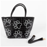 Patterned Paw Faux Leather Handbag - Aaria Tees Aaria Tees