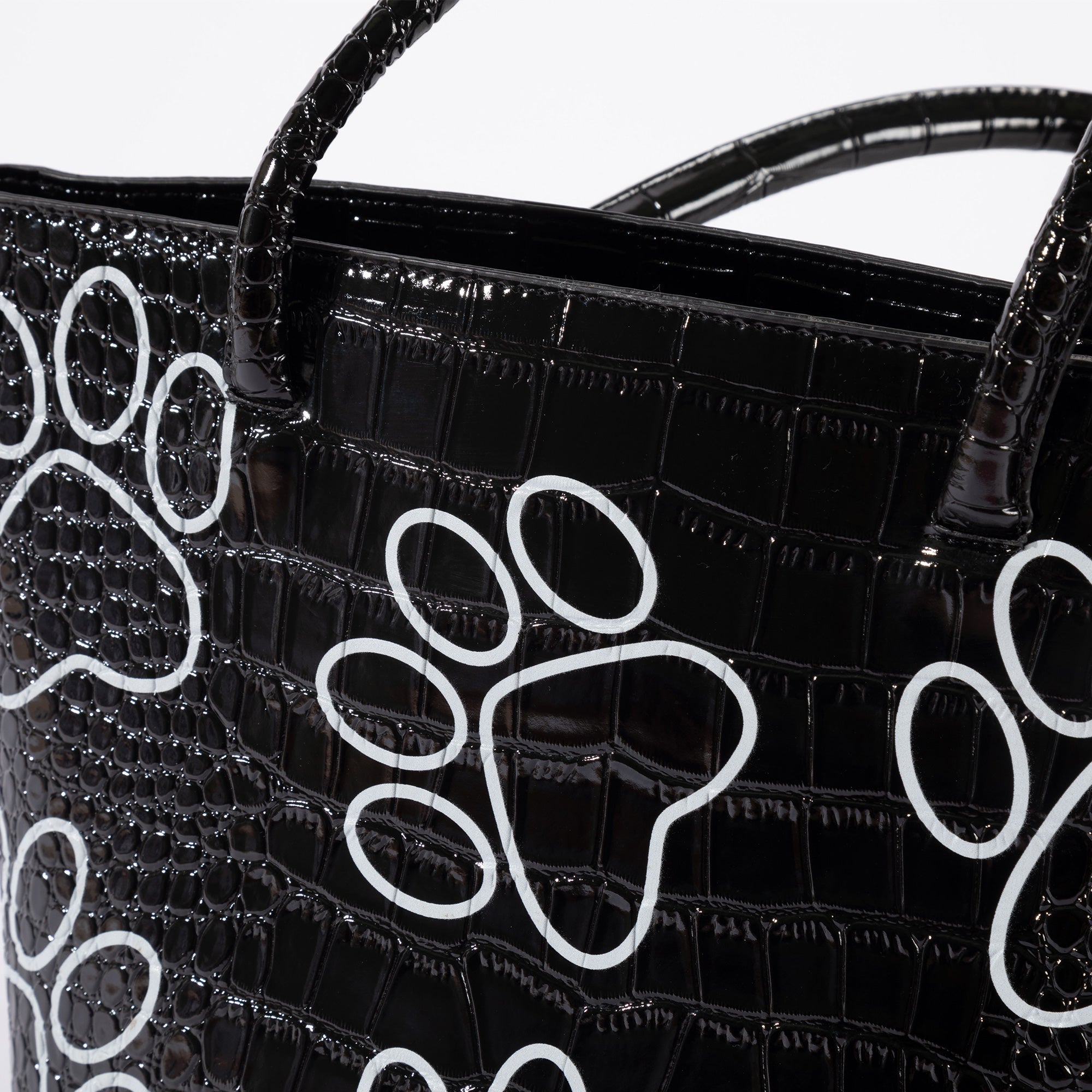 Patterned Paw Faux Leather Handbag - Aaria Tees Aaria Tees