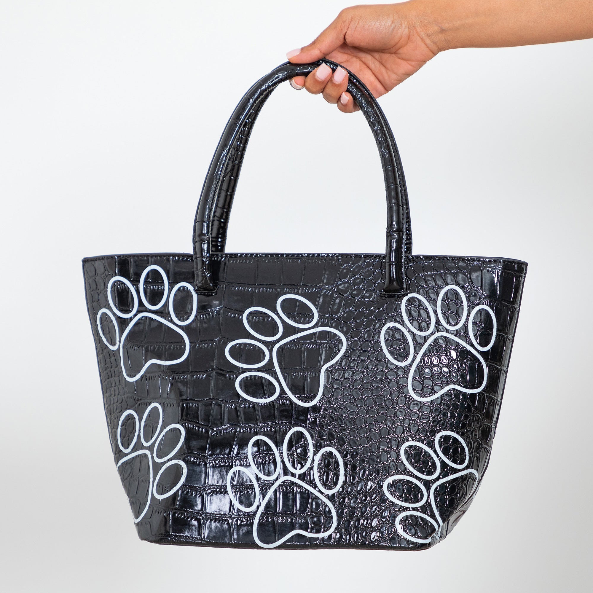 Patterned Paw Faux Leather Handbag - Aaria Tees Aaria Tees