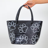 Patterned Paw Faux Leather Handbag - Aaria Tees Aaria Tees