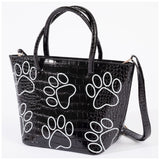 Patterned Paw Faux Leather Handbag - Aaria Tees Aaria Tees