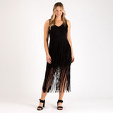 Southern Fringe Faux Suede Dress - Aaria Tees Aaria Tees