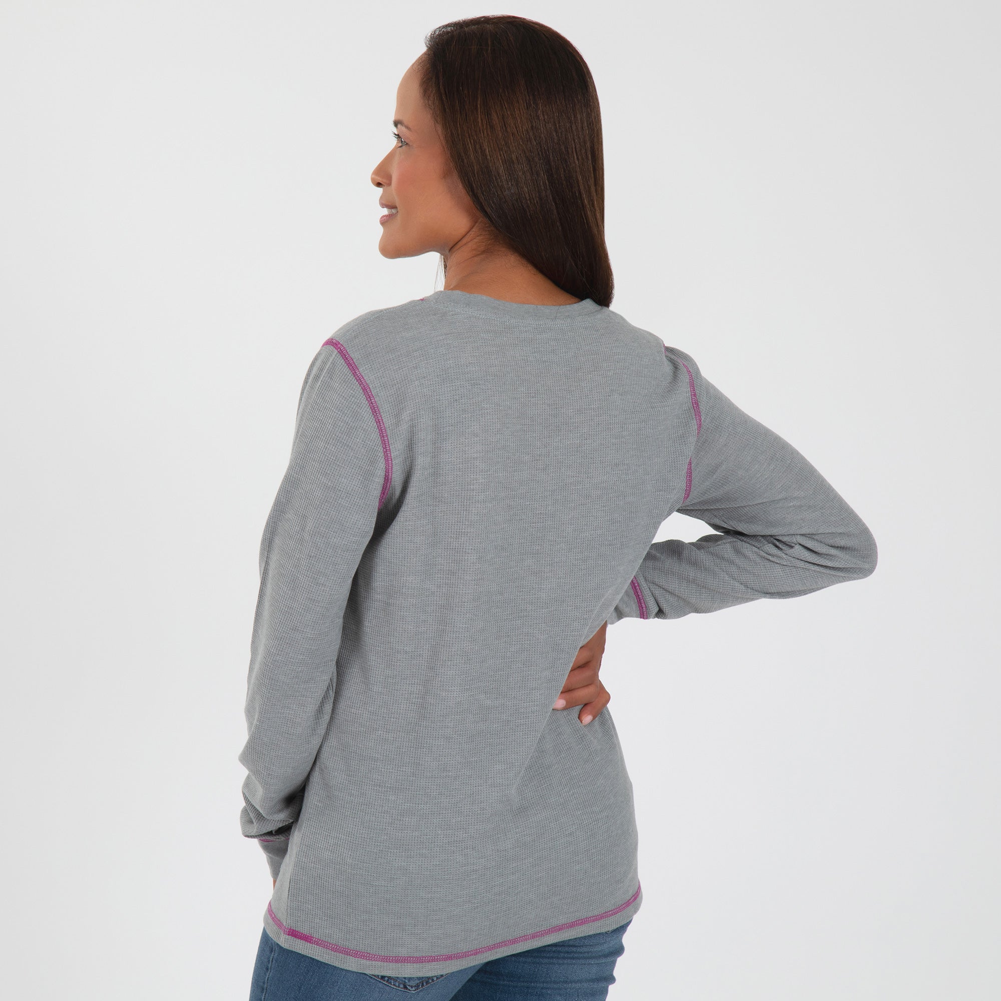 Elephant Contrast Stitch Thermal Top - Aaria Tees Aaria Tees