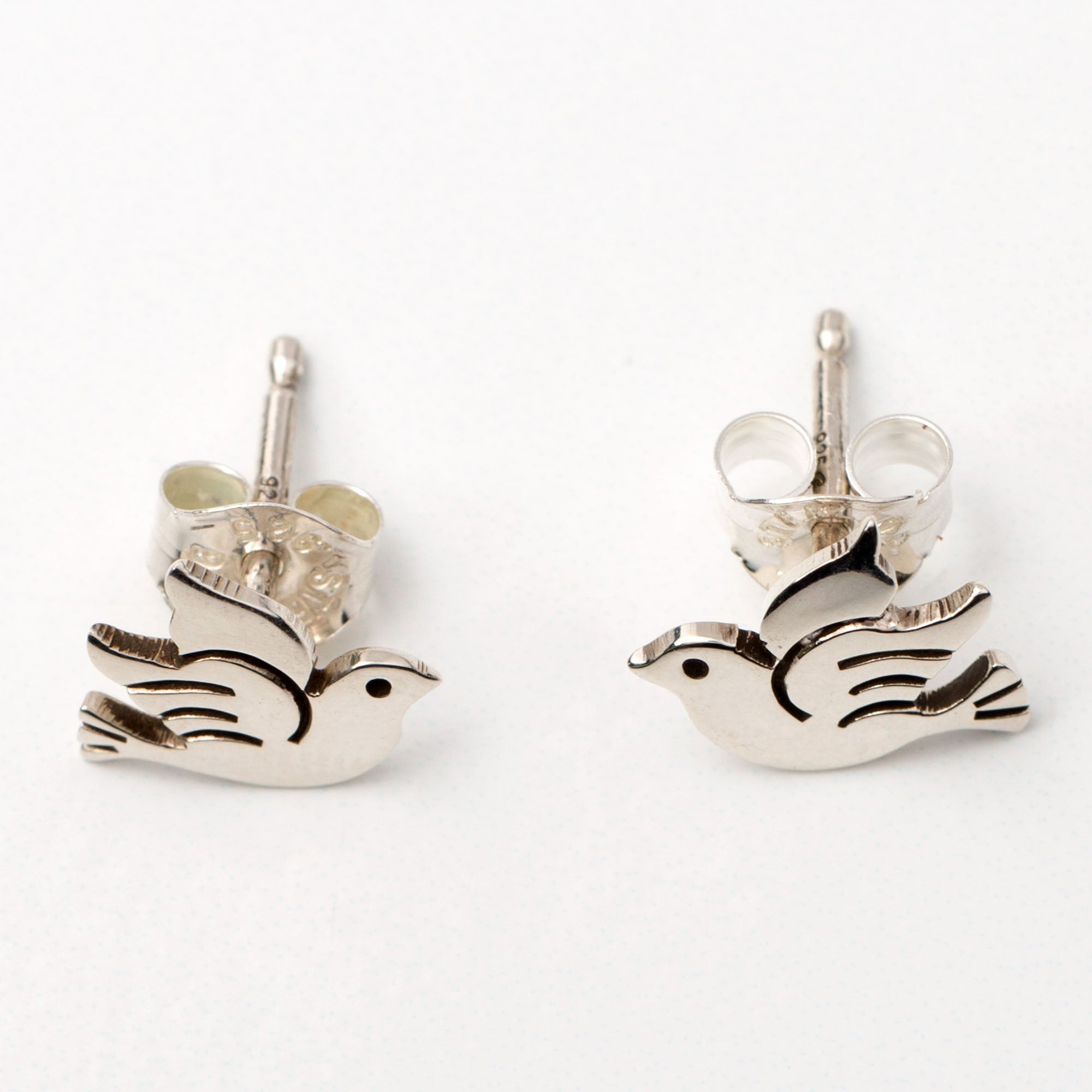 Dove Silhouette Sterling Earrings - Aaria Tees Aaria Tees