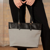 Classic Canvas & Faux Leather Tote - Aaria Tees Aaria Tees