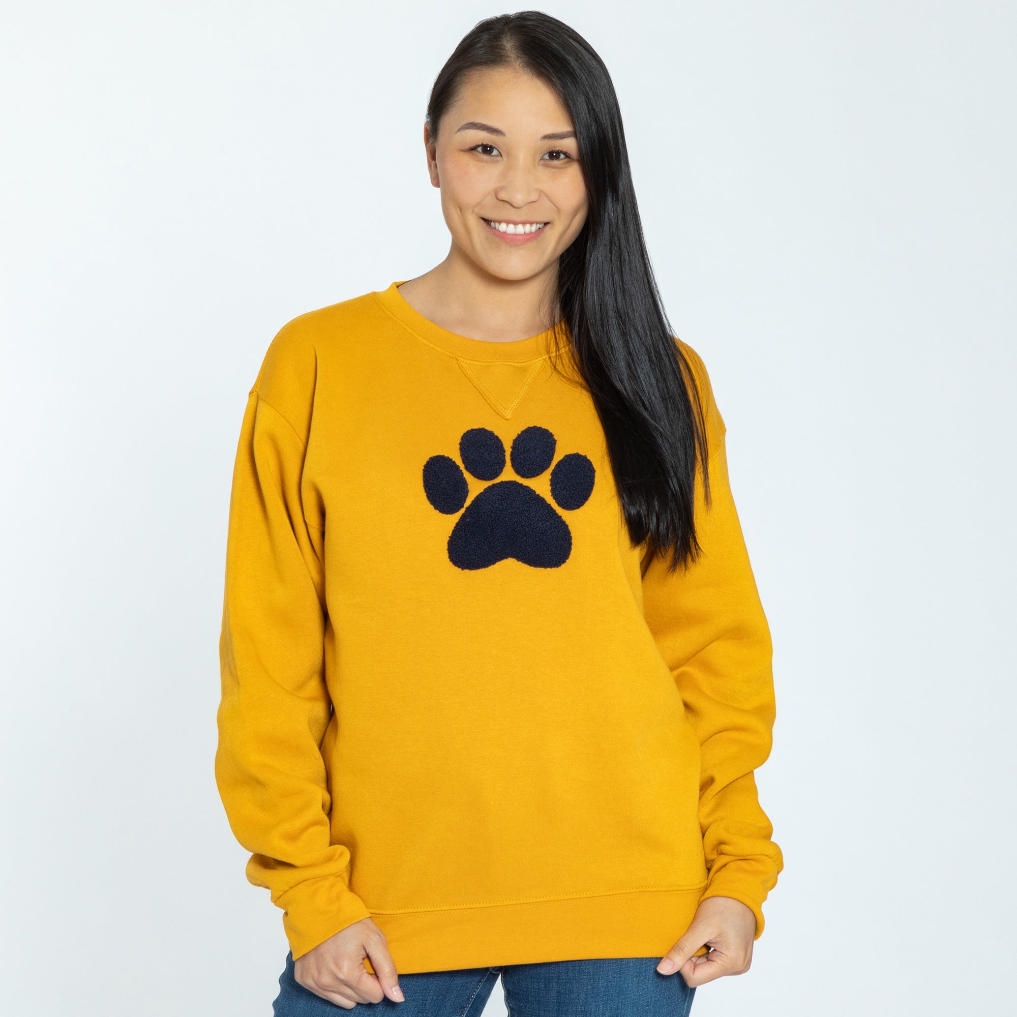 Chenille Paw Print Sweatshirt - Aaria Tees Aaria Tees