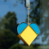 Stand with Ukraine Glass Heart - Aaria Tees Aaria Tees