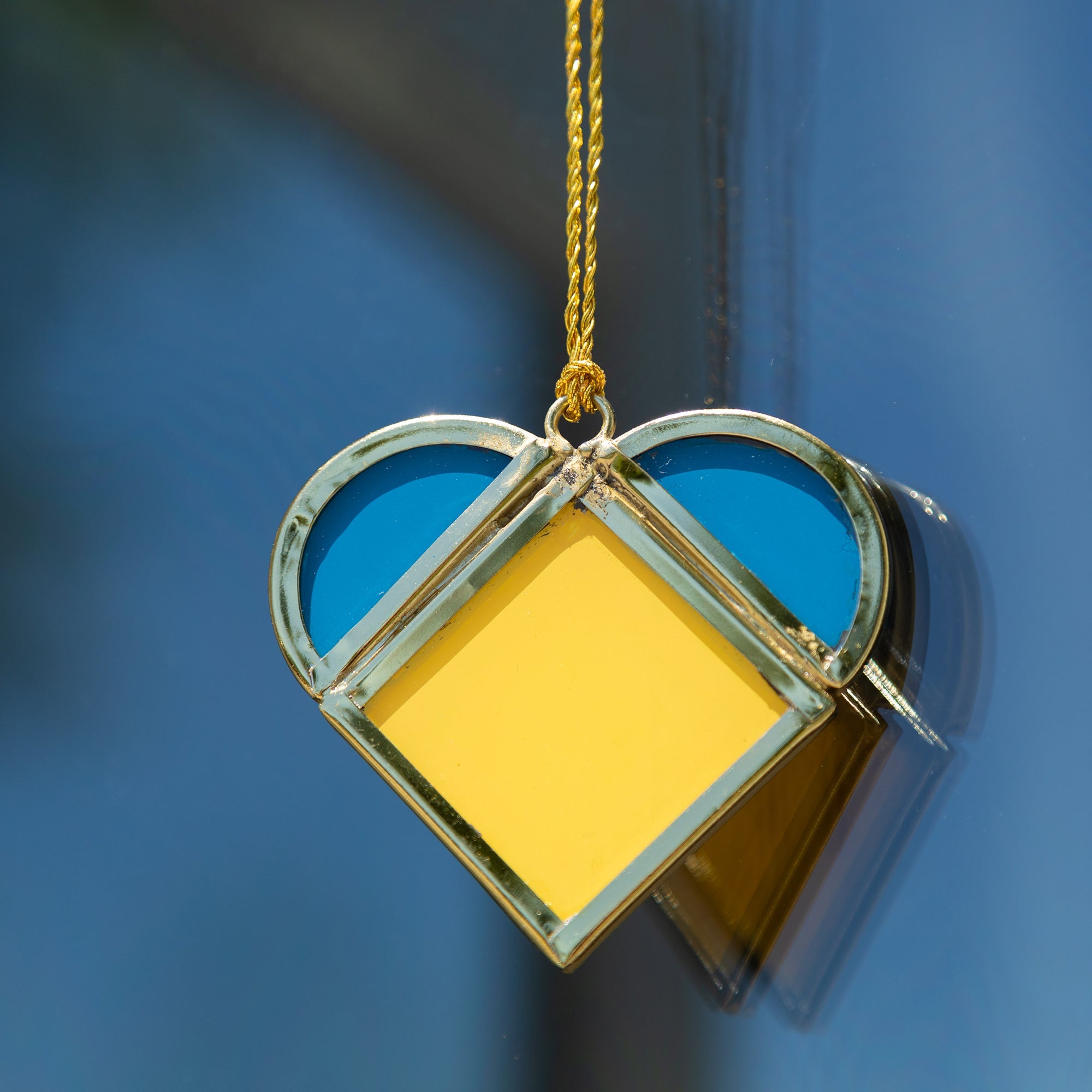 Stand with Ukraine Glass Heart - Aaria Tees Aaria Tees