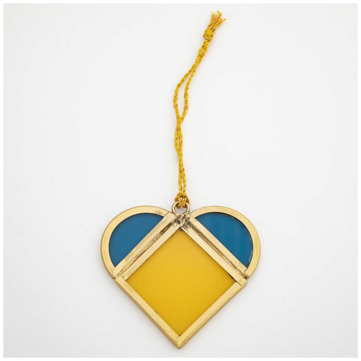 Stand with Ukraine Glass Heart - Aaria Tees