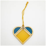 Stand with Ukraine Glass Heart - Aaria Tees Aaria Tees