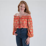Off-the-Shoulder Concentric Design Top - Aaria Tees Aaria Tees