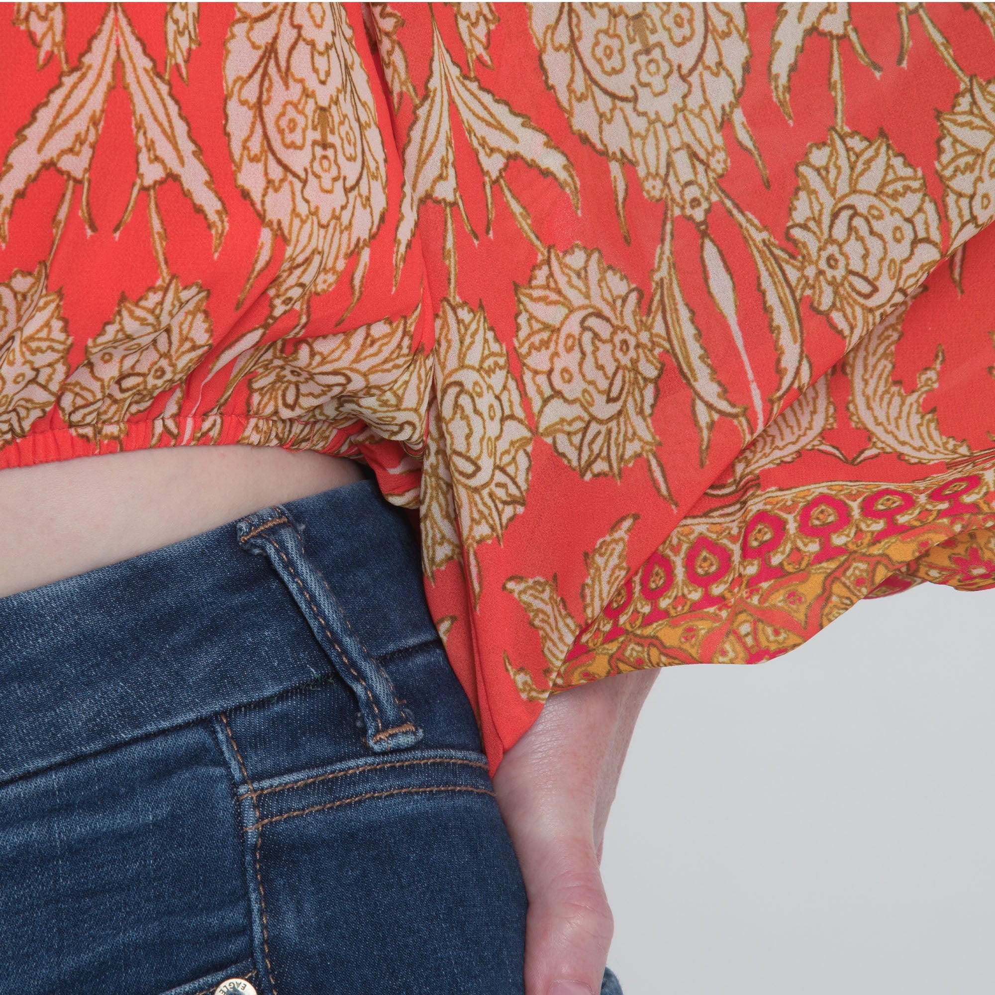 Off-the-Shoulder Concentric Design Top - Aaria Tees Aaria Tees