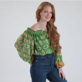 Off-the-Shoulder Concentric Design Top - Aaria Tees Aaria Tees