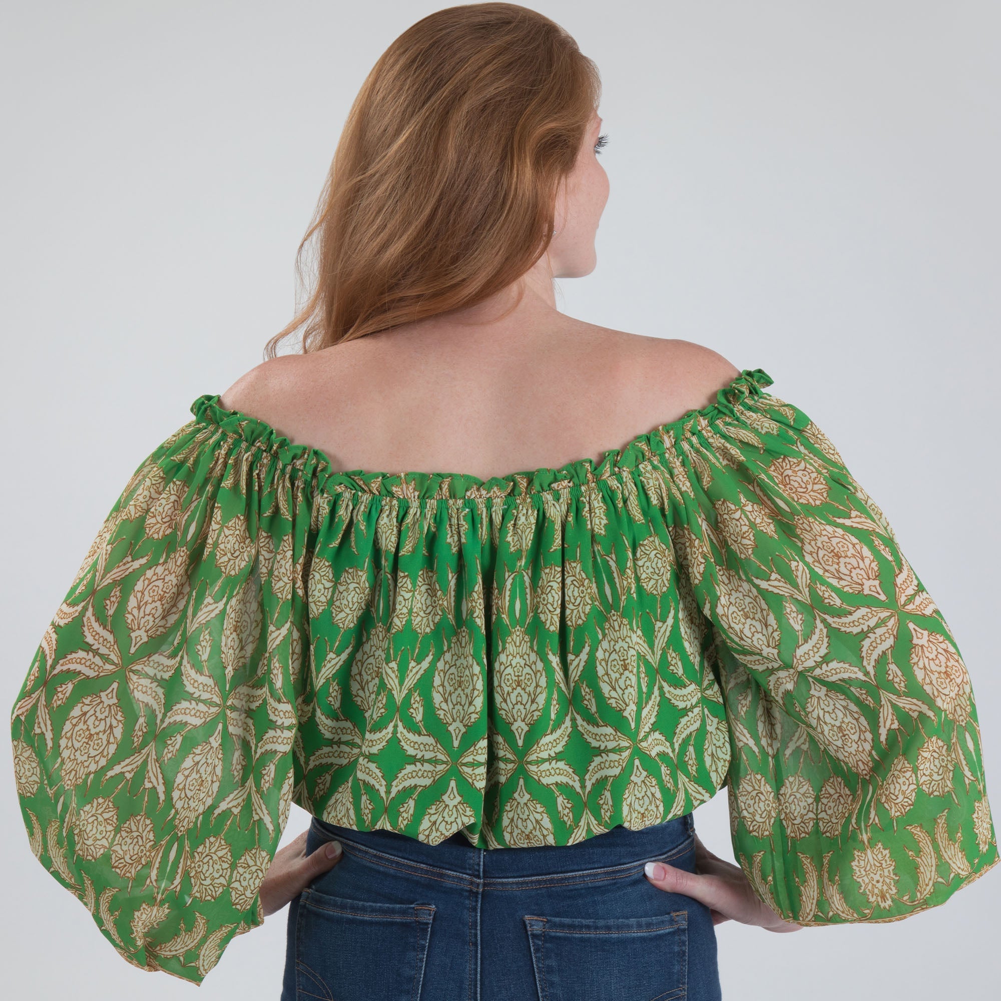 Off-the-Shoulder Concentric Design Top - Aaria Tees Aaria Tees