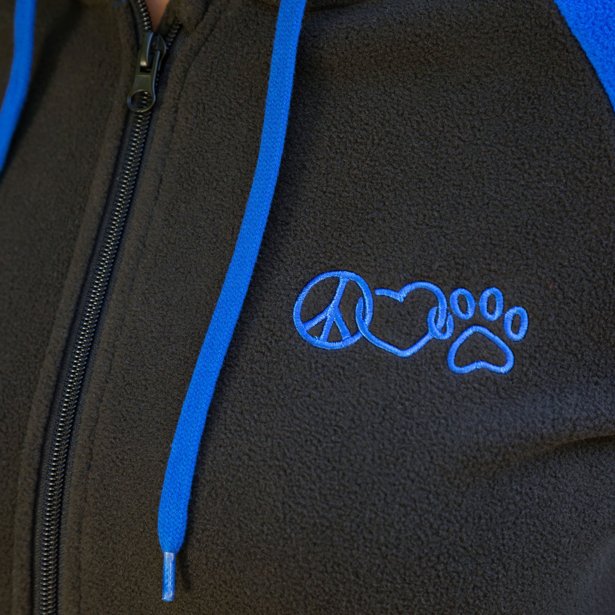 Peace Love Paws Fleece Hooded Zip Up Jacket - Aaria Tees Aaria Tees