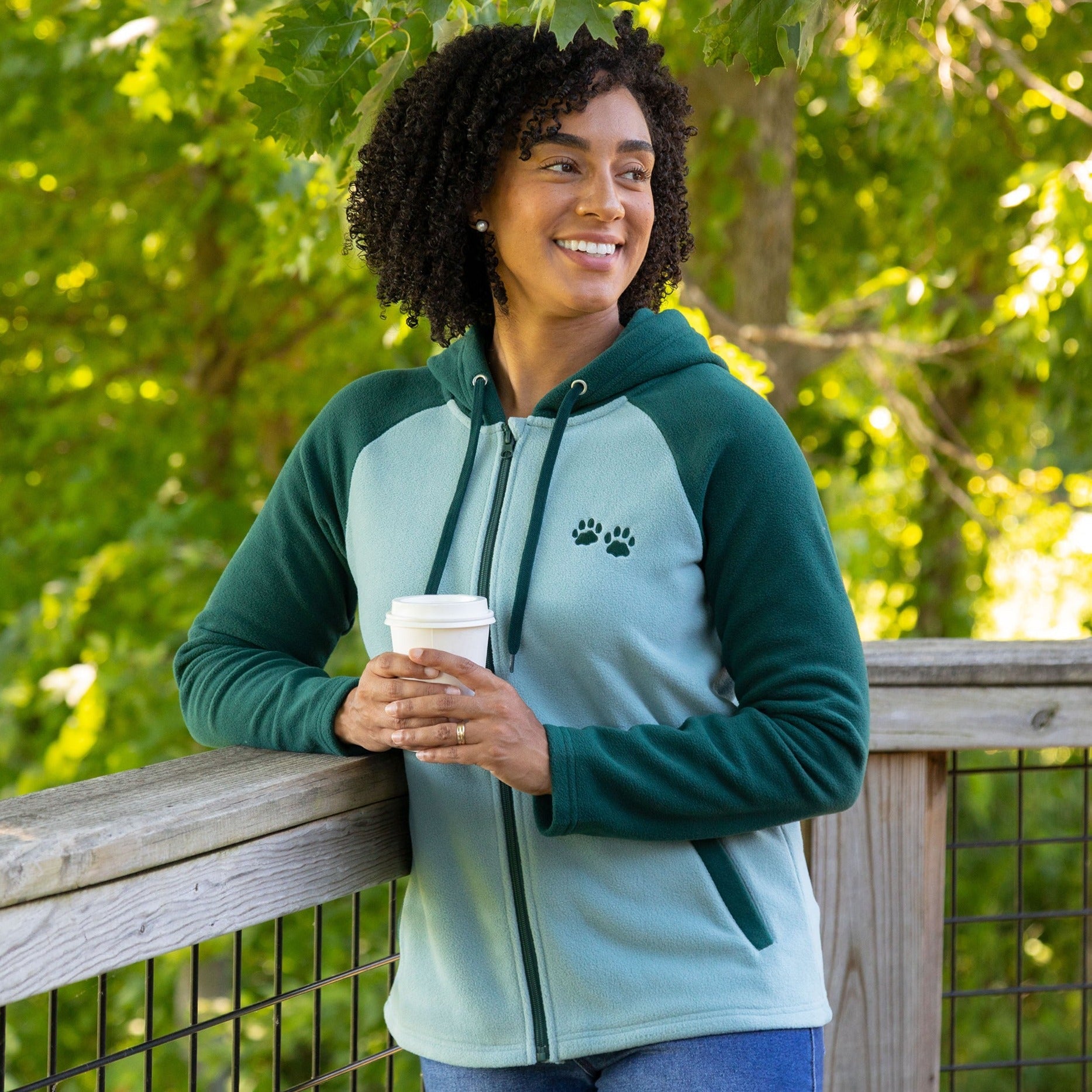 Paw Print Raglan Fleece Jacket - Aaria Tees Aaria Tees