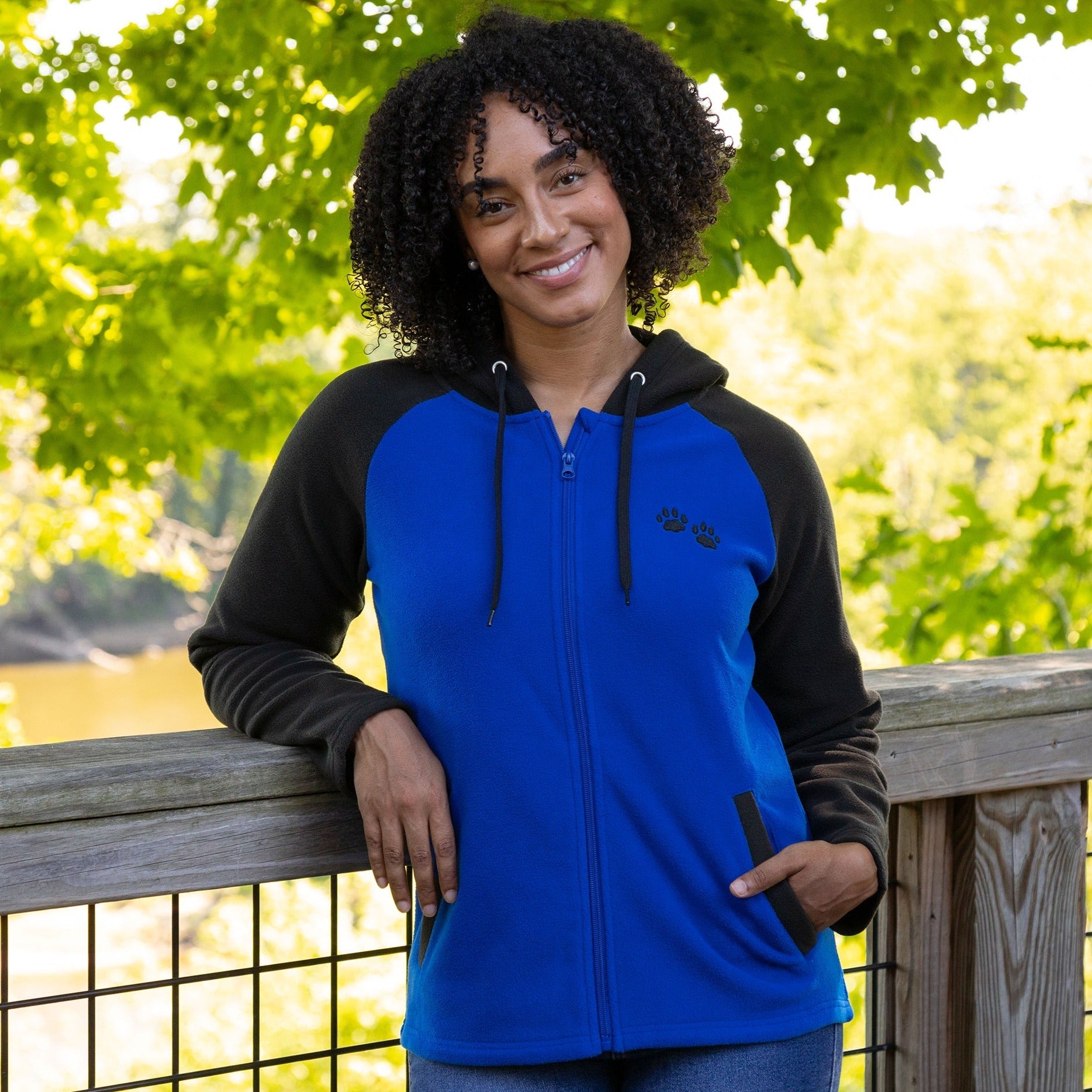 Paw Print Raglan Fleece Jacket - Aaria Tees Aaria Tees