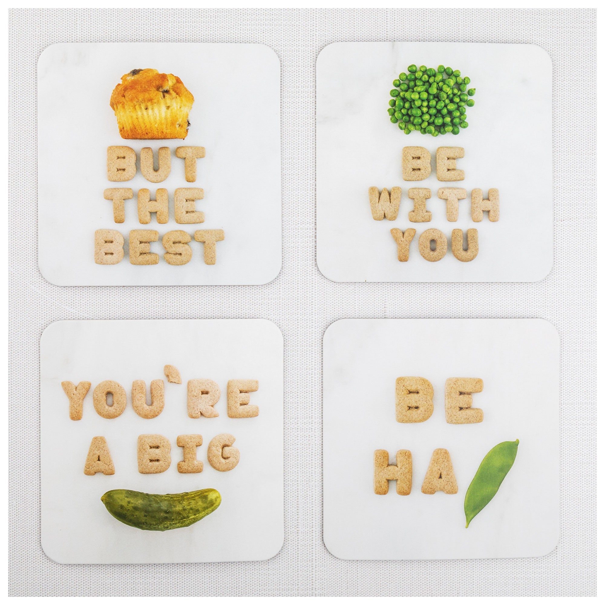Food Pun Cardboard Coasters - Set of 20 - Aaria Tees Aaria Tees