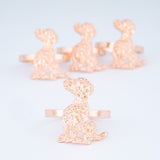 Rose Gold Dog Napkin Holder - Set of 4 - Aaria Tees Aaria Tees