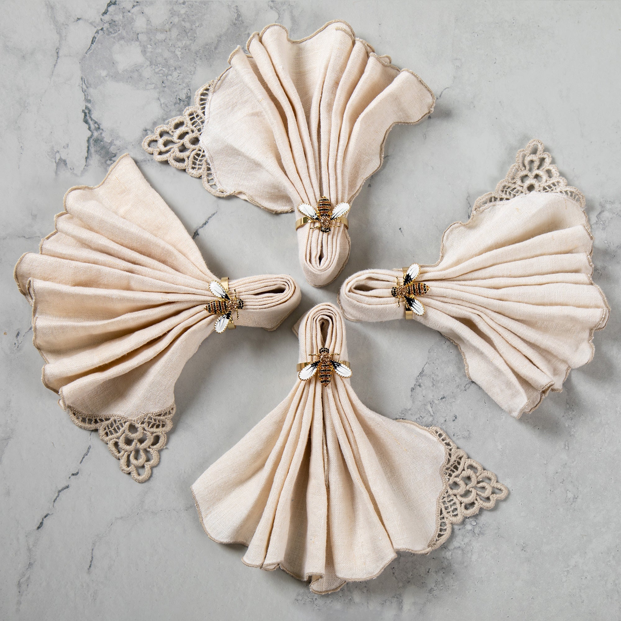 Elegant Bee Napkin Ring - Set of 4 - Aaria Tees Aaria Tees