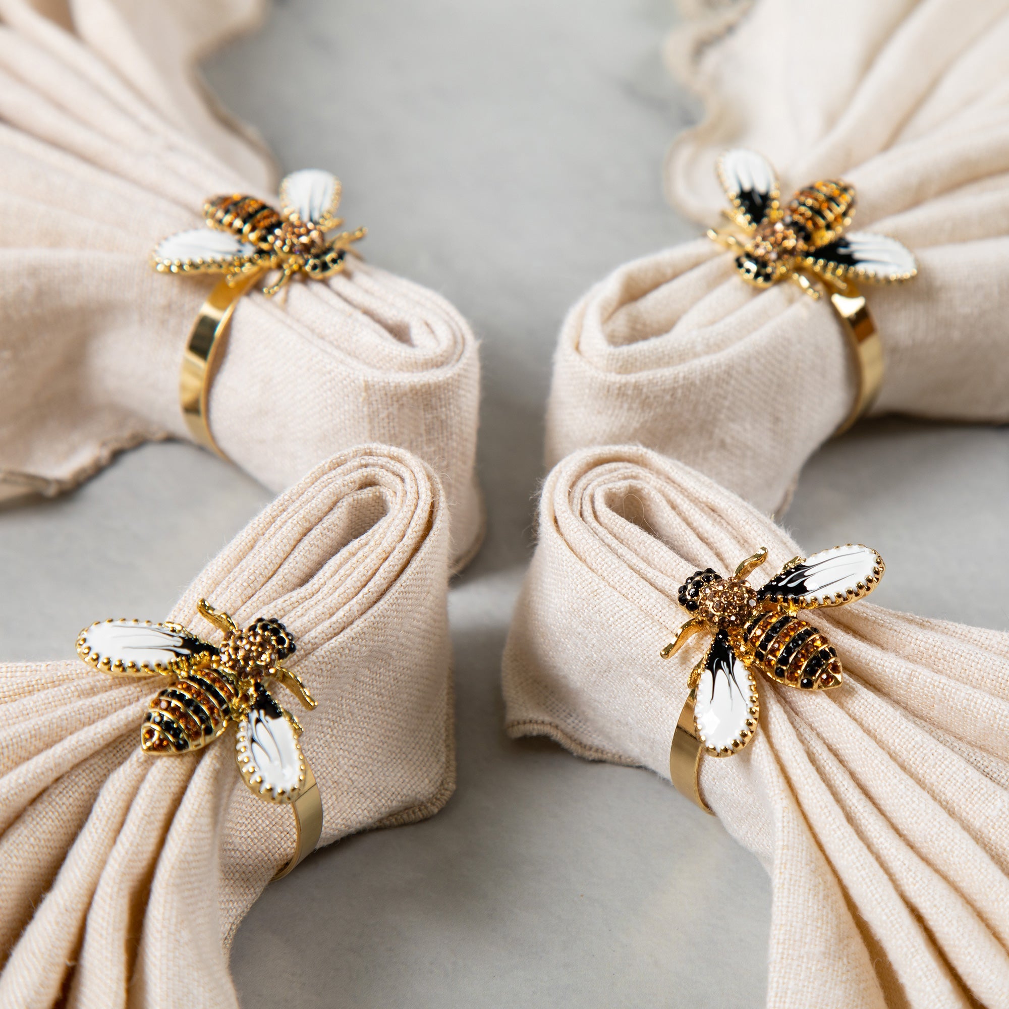 Elegant Bee Napkin Ring - Set of 4 - Aaria Tees Aaria Tees