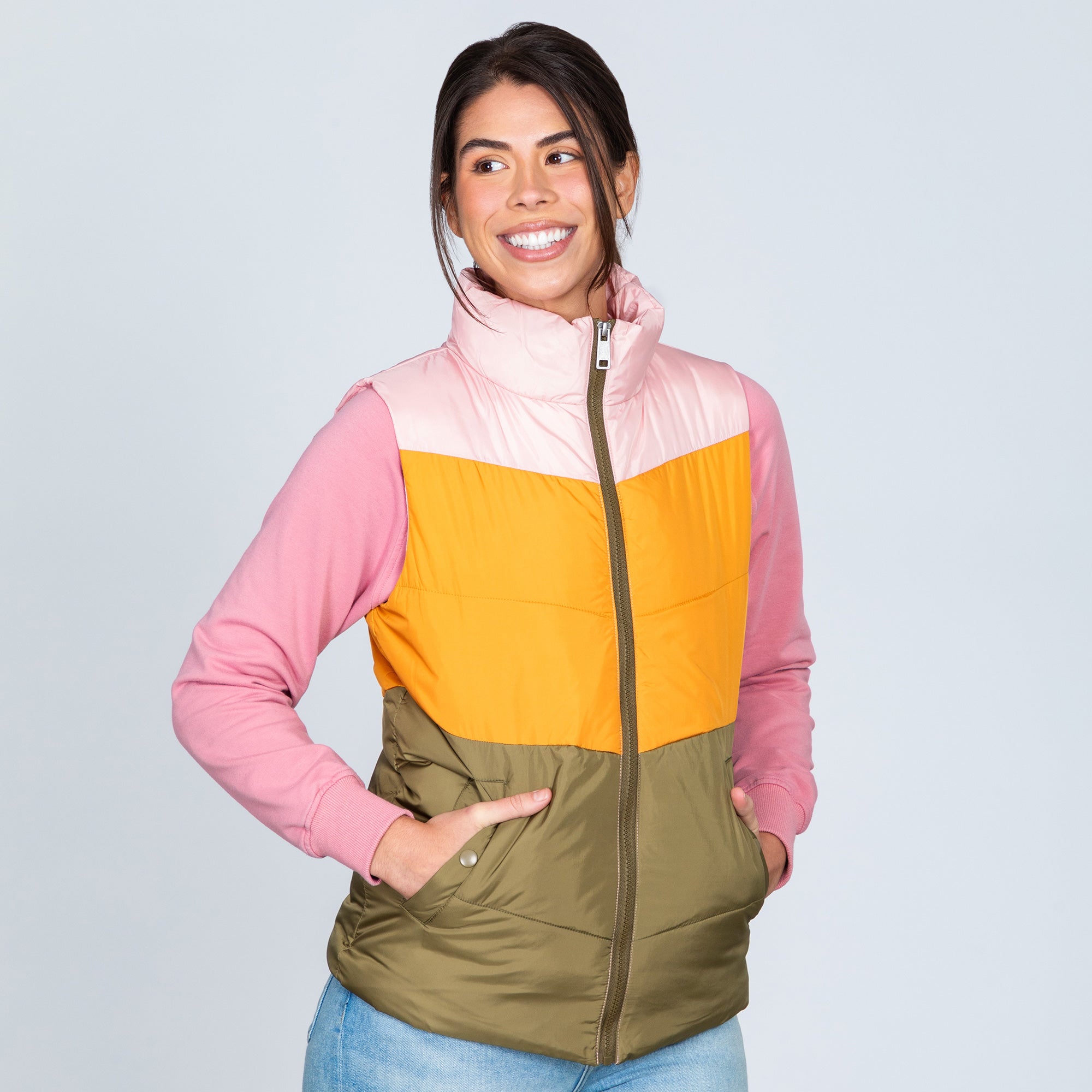 Puffy Chevron Pattern Vest - Aaria Tees Aaria Tees