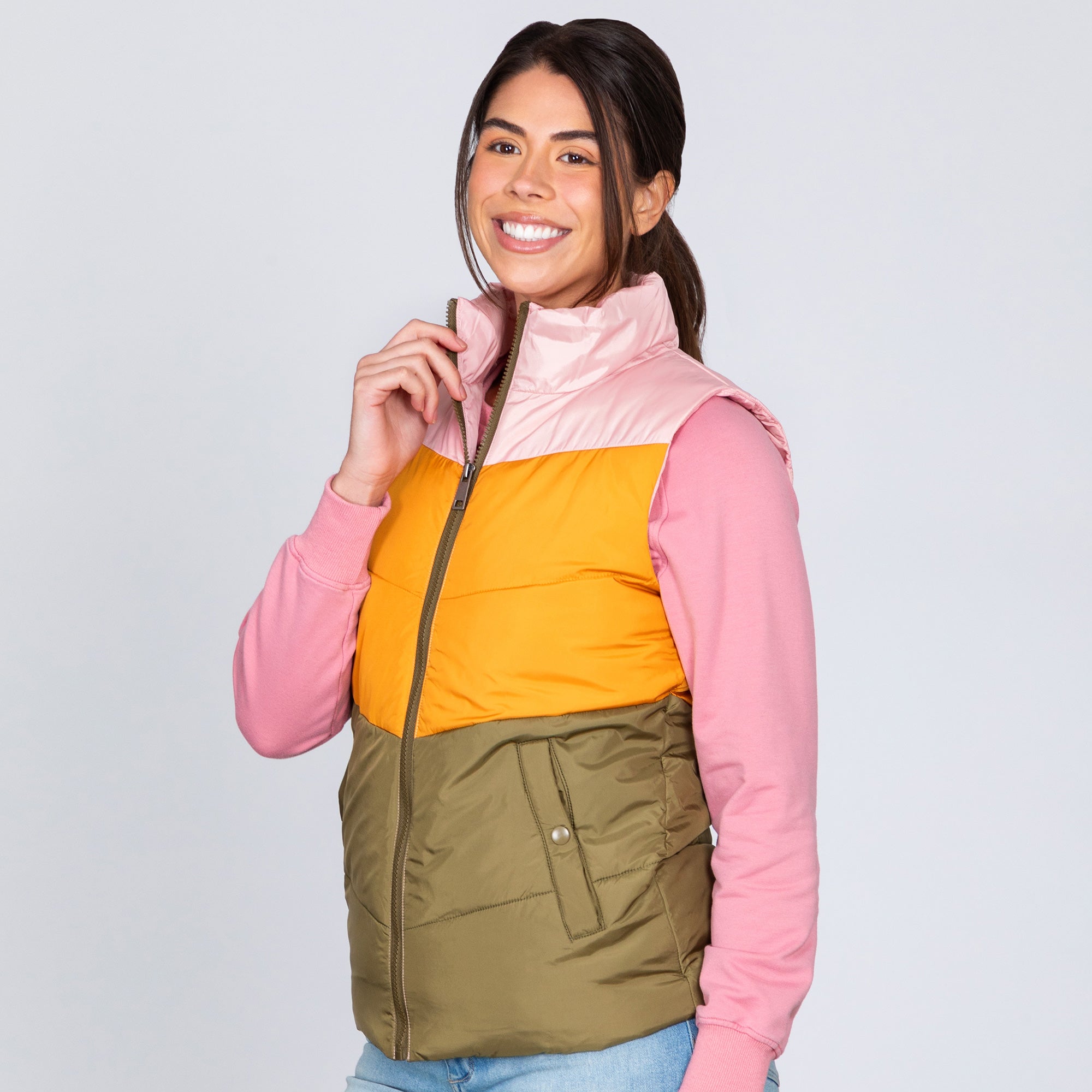 Puffy Chevron Pattern Vest - Aaria Tees Aaria Tees