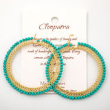 Beaded Gold-Plated Circle Earrings - Aaria Tees Aaria Tees