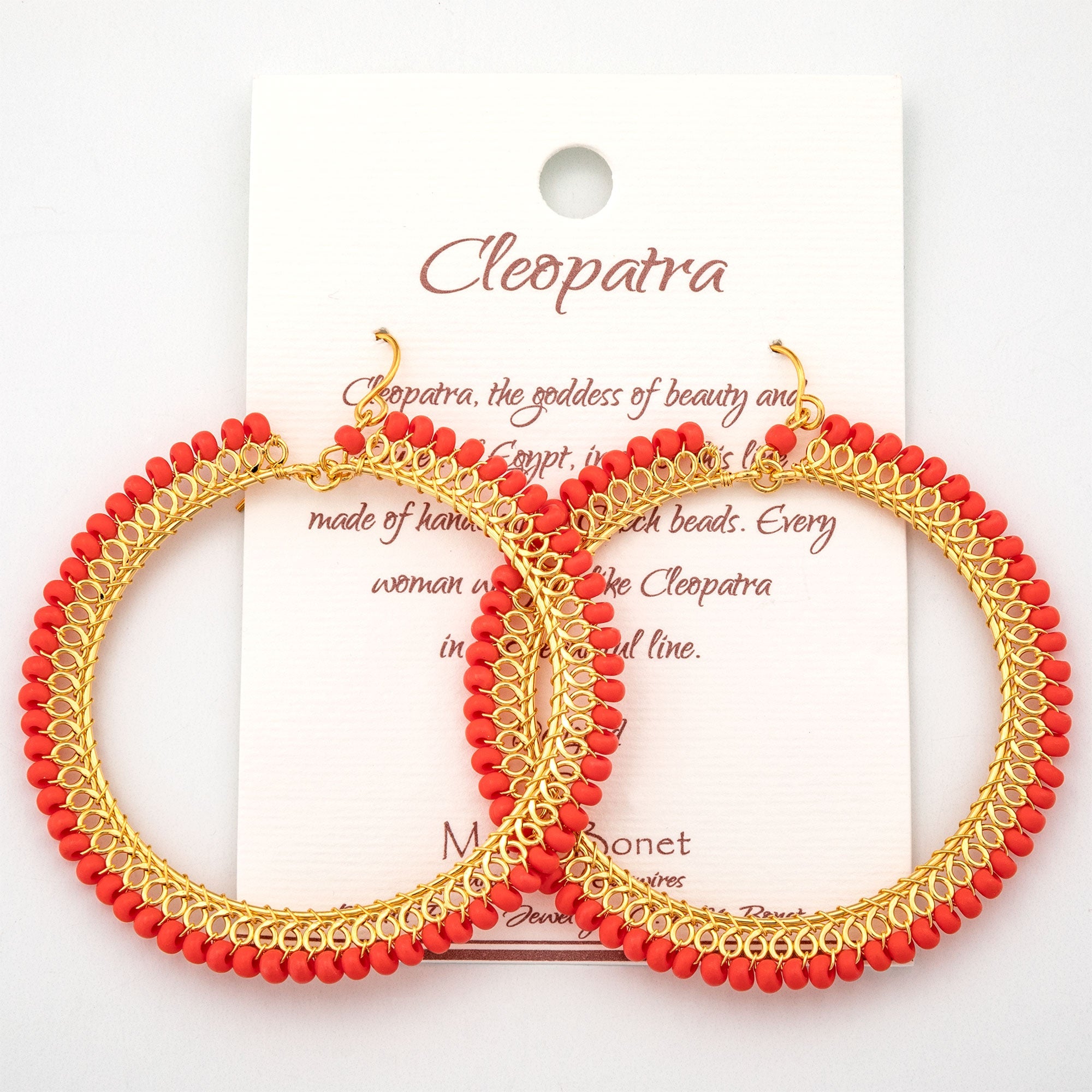 Beaded Gold-Plated Circle Earrings - Aaria Tees Aaria Tees