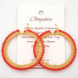 Beaded Gold-Plated Circle Earrings - Aaria Tees Aaria Tees