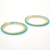 Beaded Gold-Plated Circle Earrings - Aaria Tees Aaria Tees