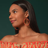 Beaded Gold-Plated Circle Earrings - Aaria Tees Aaria Tees