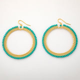 Beaded Gold-Plated Circle Earrings - Aaria Tees Aaria Tees