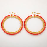 Beaded Gold-Plated Circle Earrings - Aaria Tees Aaria Tees