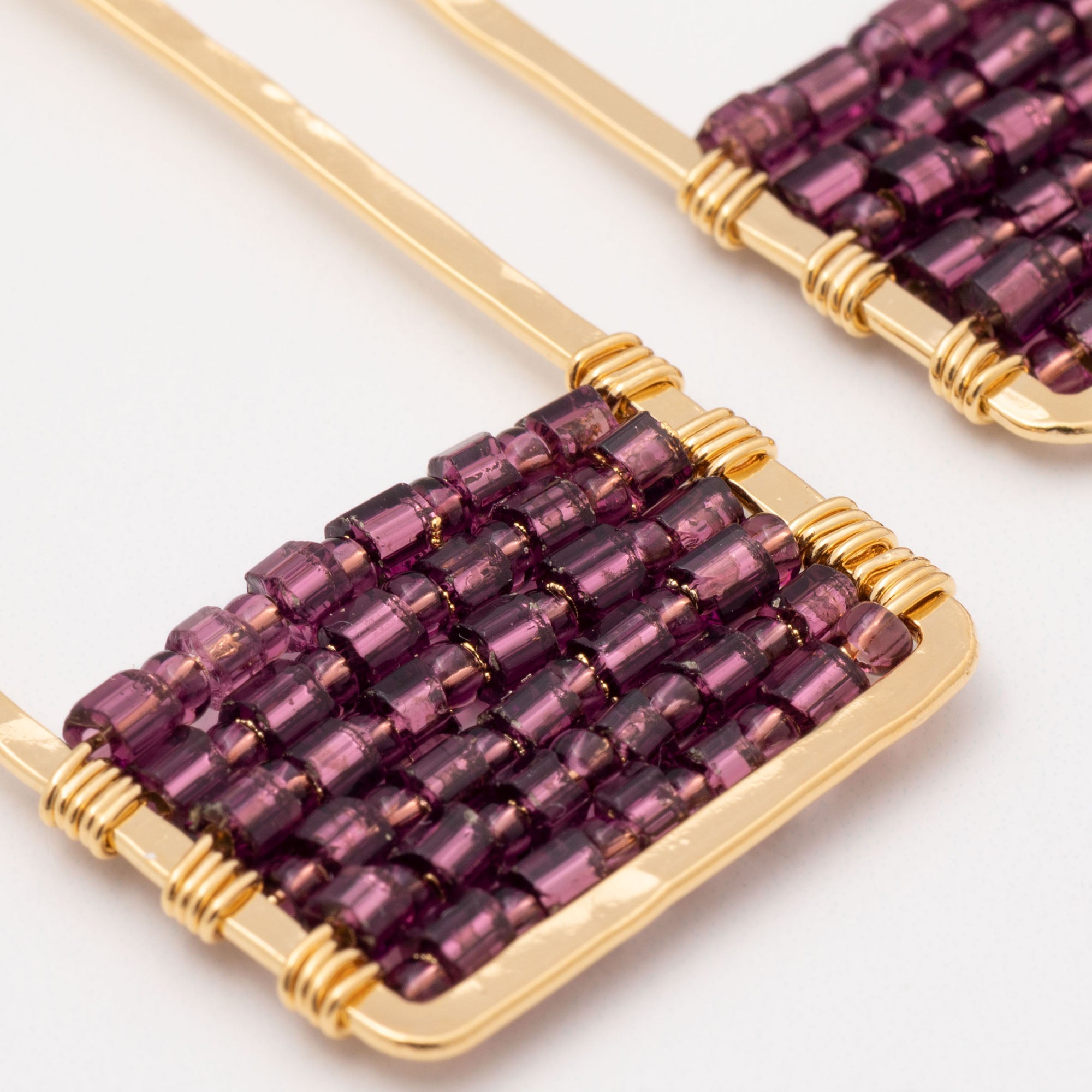 Golden Rectangle & Crystal Earrings - Aaria Tees Aaria Tees