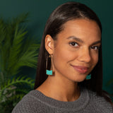Golden Rectangle & Crystal Earrings - Aaria Tees Aaria Tees