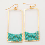 Golden Rectangle & Crystal Earrings - Aaria Tees Aaria Tees
