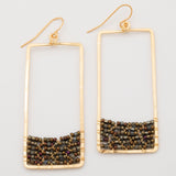 Golden Rectangle & Crystal Earrings - Aaria Tees Aaria Tees
