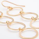 Golden Hammered Circle Fall Earrings - Aaria Tees Aaria Tees