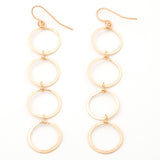 Golden Hammered Circle Fall Earrings - Aaria Tees Aaria Tees