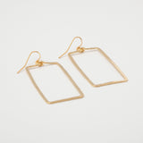 Elegant Golden Hammered Rectangle Earrings - Aaria Tees Aaria Tees