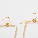 Elegant Golden Hammered Rectangle Earrings - Aaria Tees Aaria Tees