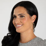 Elegant Golden Hammered Rectangle Earrings - Aaria Tees Aaria Tees