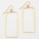 Elegant Golden Hammered Rectangle Earrings - Aaria Tees Aaria Tees