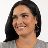Colorful Golden Hammered Tear Drop Earrings - Aaria Tees Aaria Tees