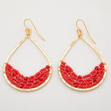 Colorful Golden Hammered Tear Drop Earrings - Aaria Tees Aaria Tees
