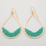 Colorful Golden Hammered Tear Drop Earrings - Aaria Tees Aaria Tees