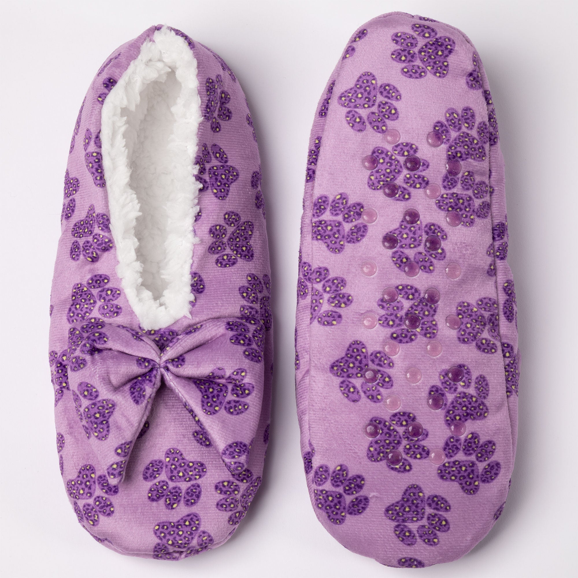 Super Cozy&trade; Leopard Paw Slippers With Large Bow - Aaria Tees Aaria Tees