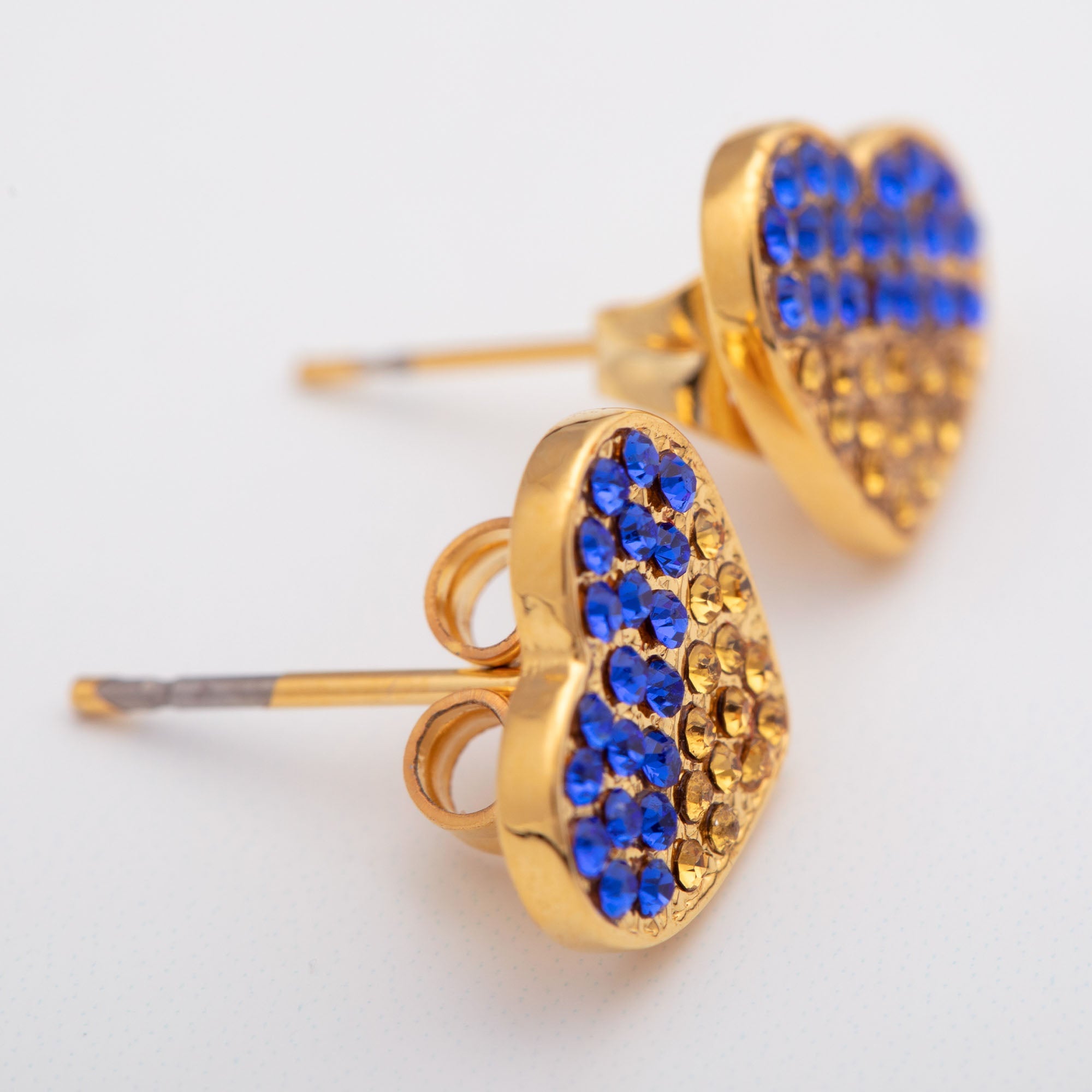 Our Hearts Are With Ukraine Gold Plated Earrings - Aaria Tees Aaria Tees